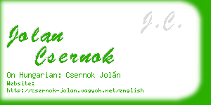 jolan csernok business card